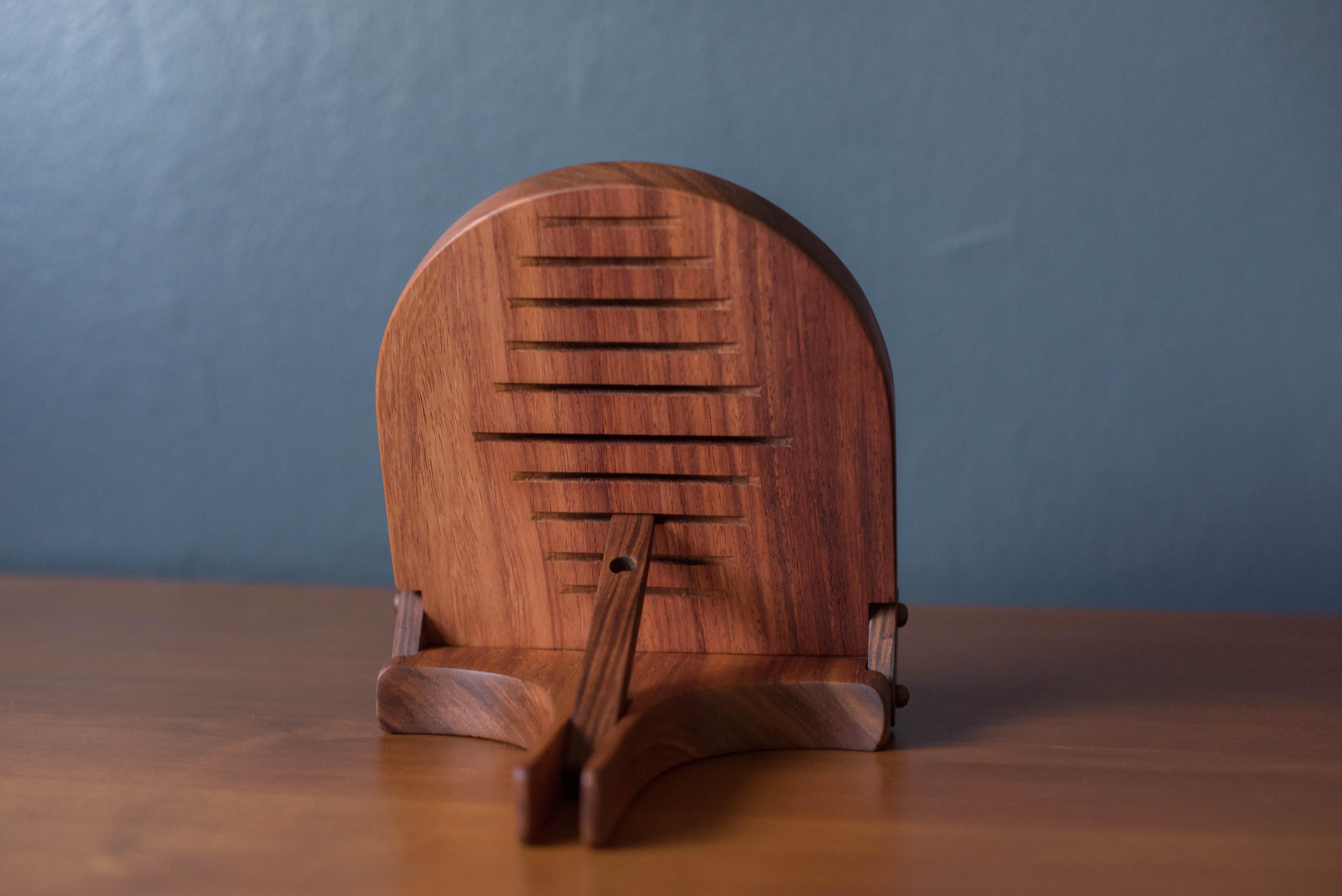 Miroir pliable vintage Studio Koa Wood en vente 4