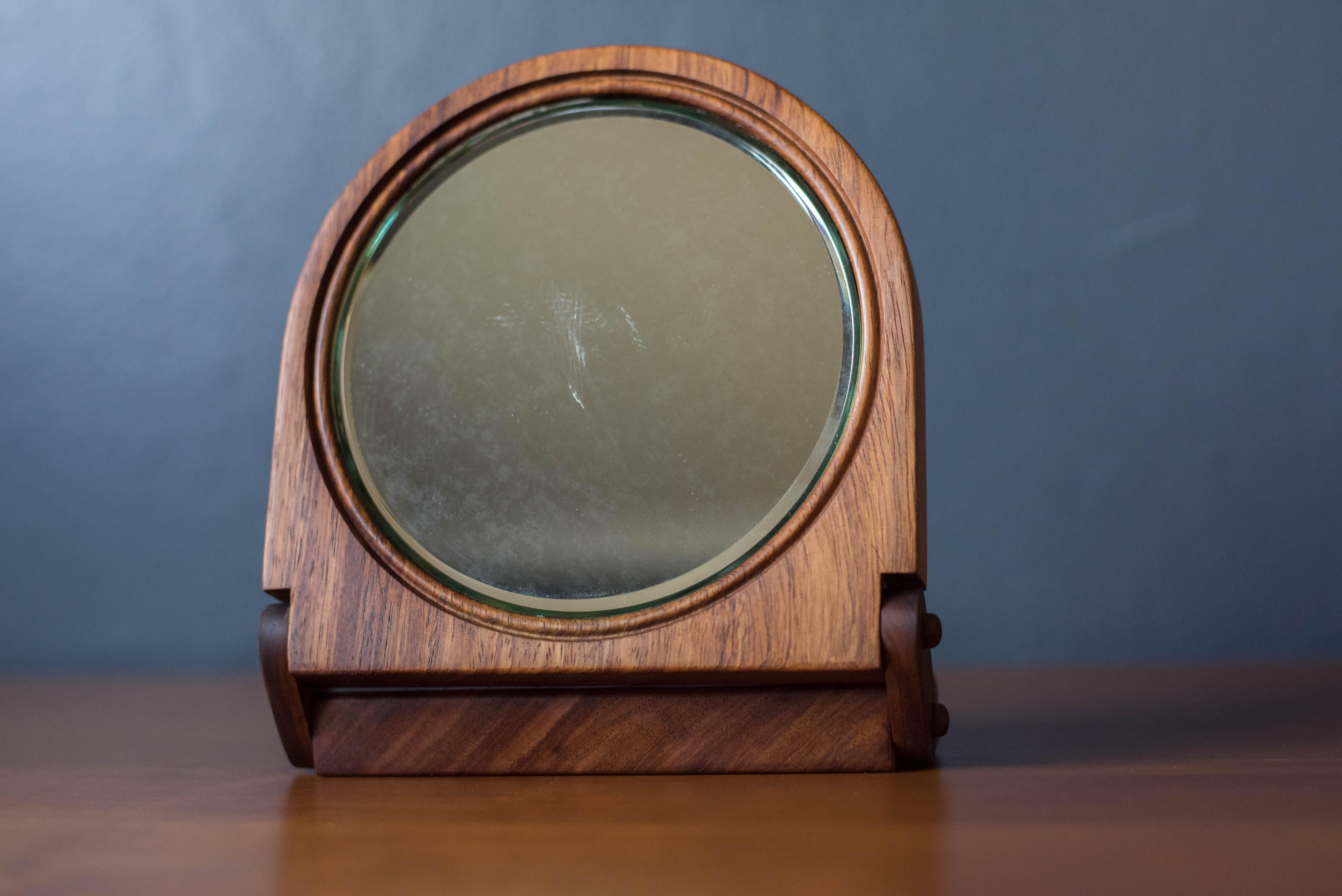 Vintage Studio Koa Wood Foldable Mirror For Sale 6