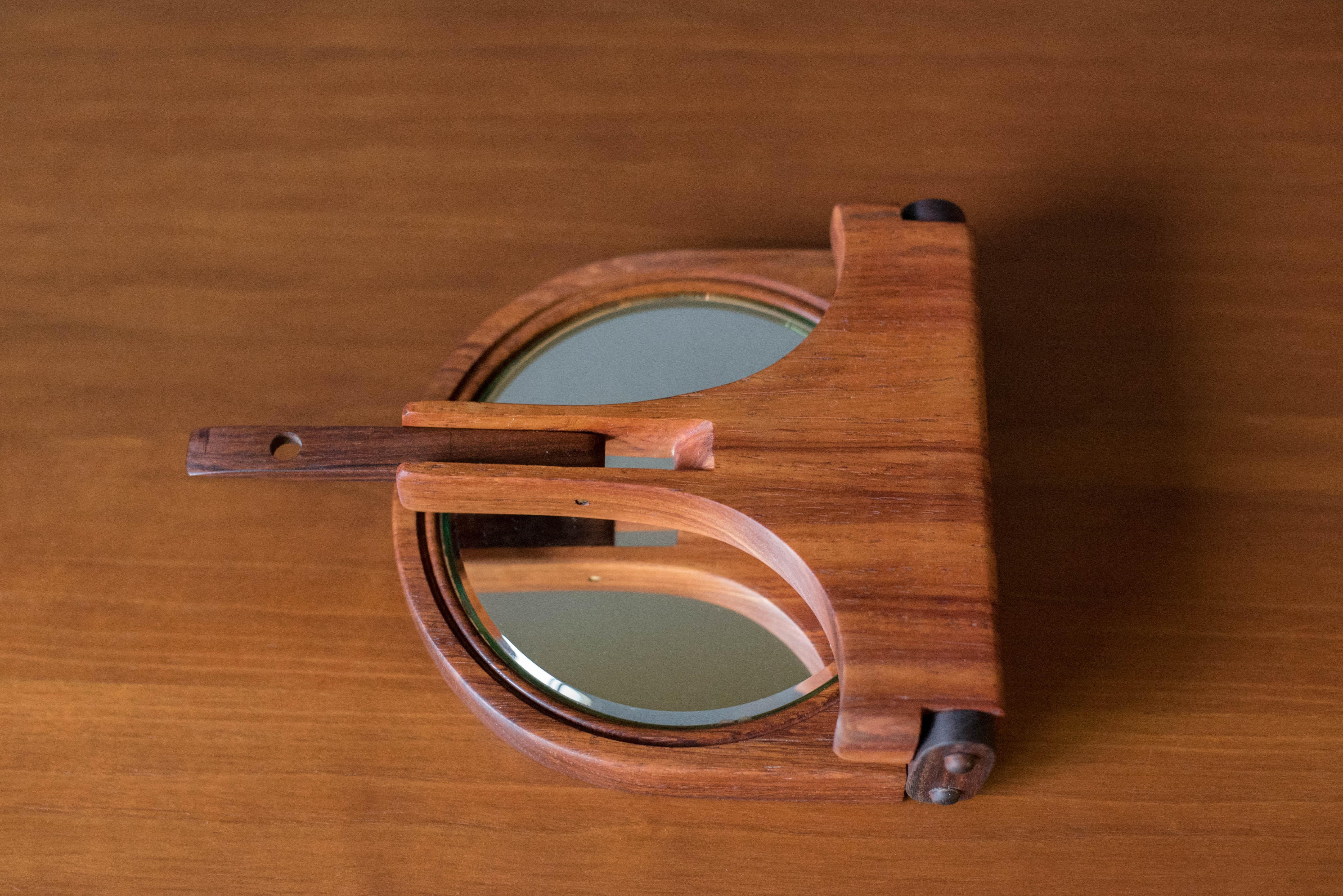 Vintage Studio Koa Wood Foldable Mirror For Sale 2