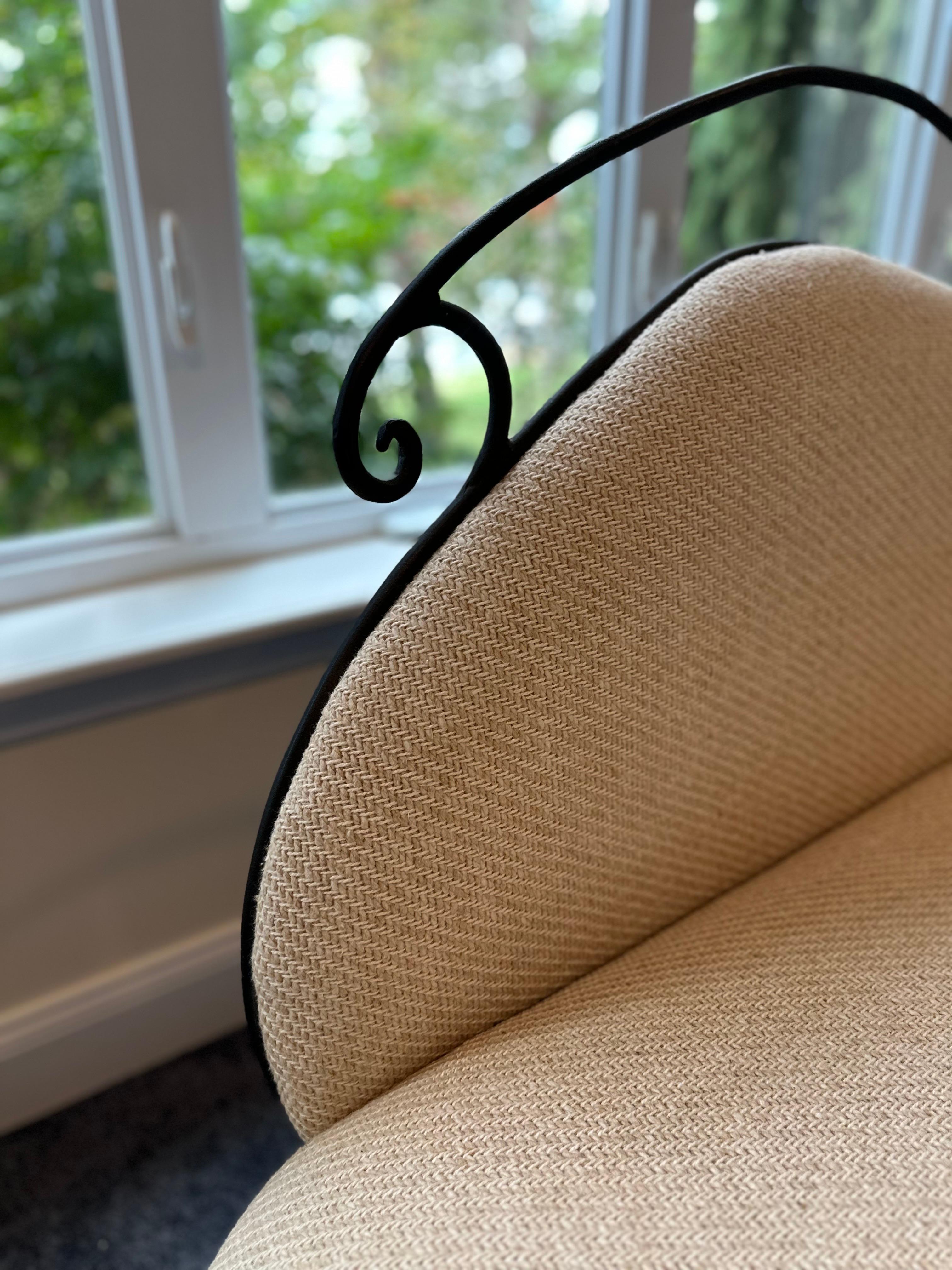 Banc artisanal en fer forgé Vintage Studio Made en vente 3