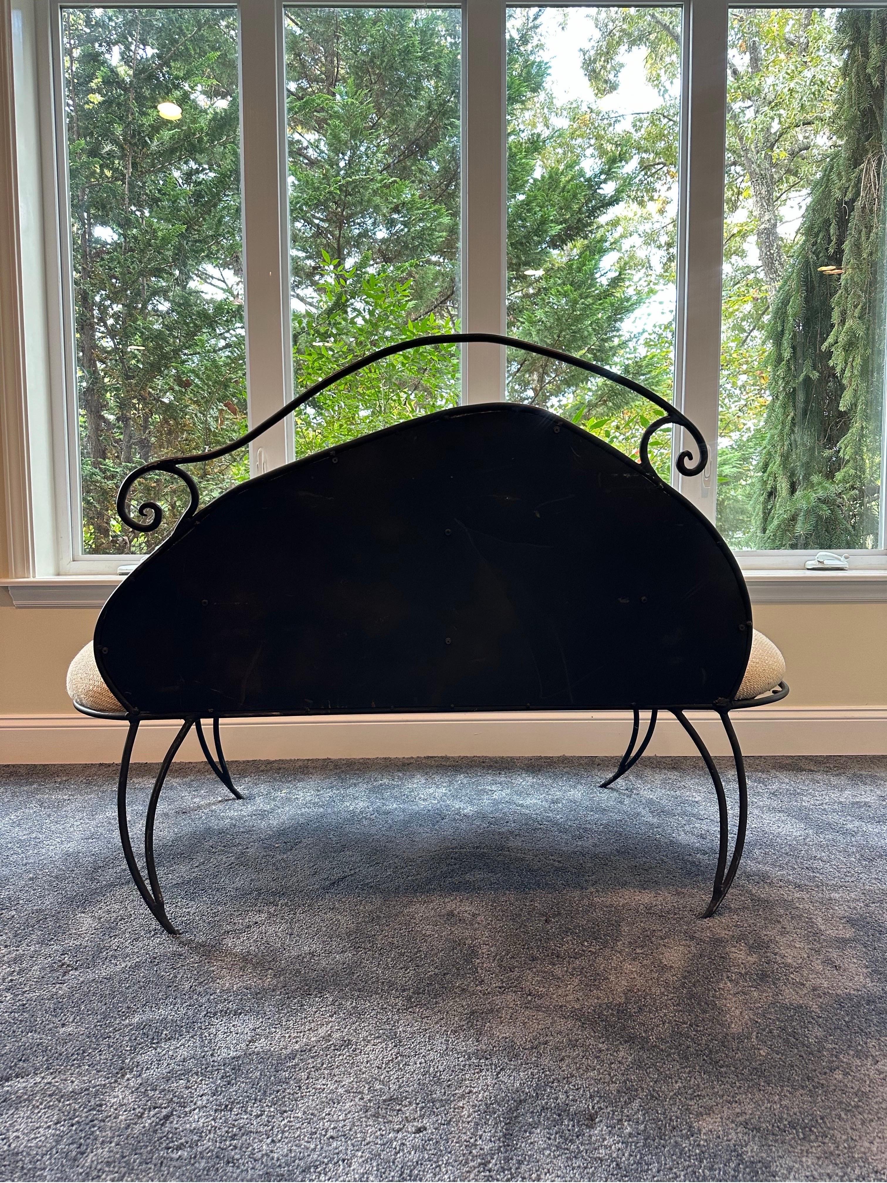 Banc artisanal en fer forgé Vintage Studio Made en vente 4