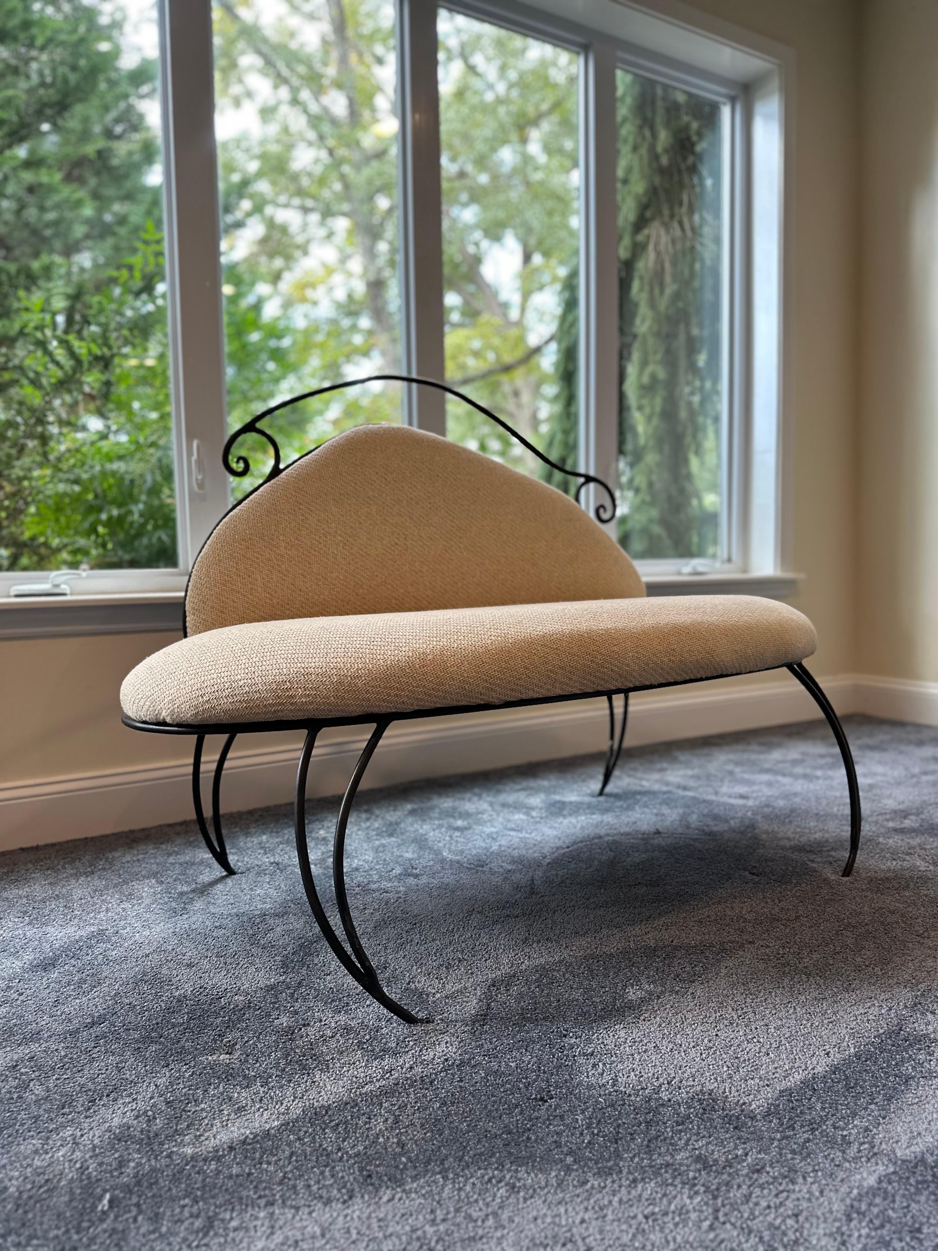 Américain Banc artisanal en fer forgé Vintage Studio Made en vente
