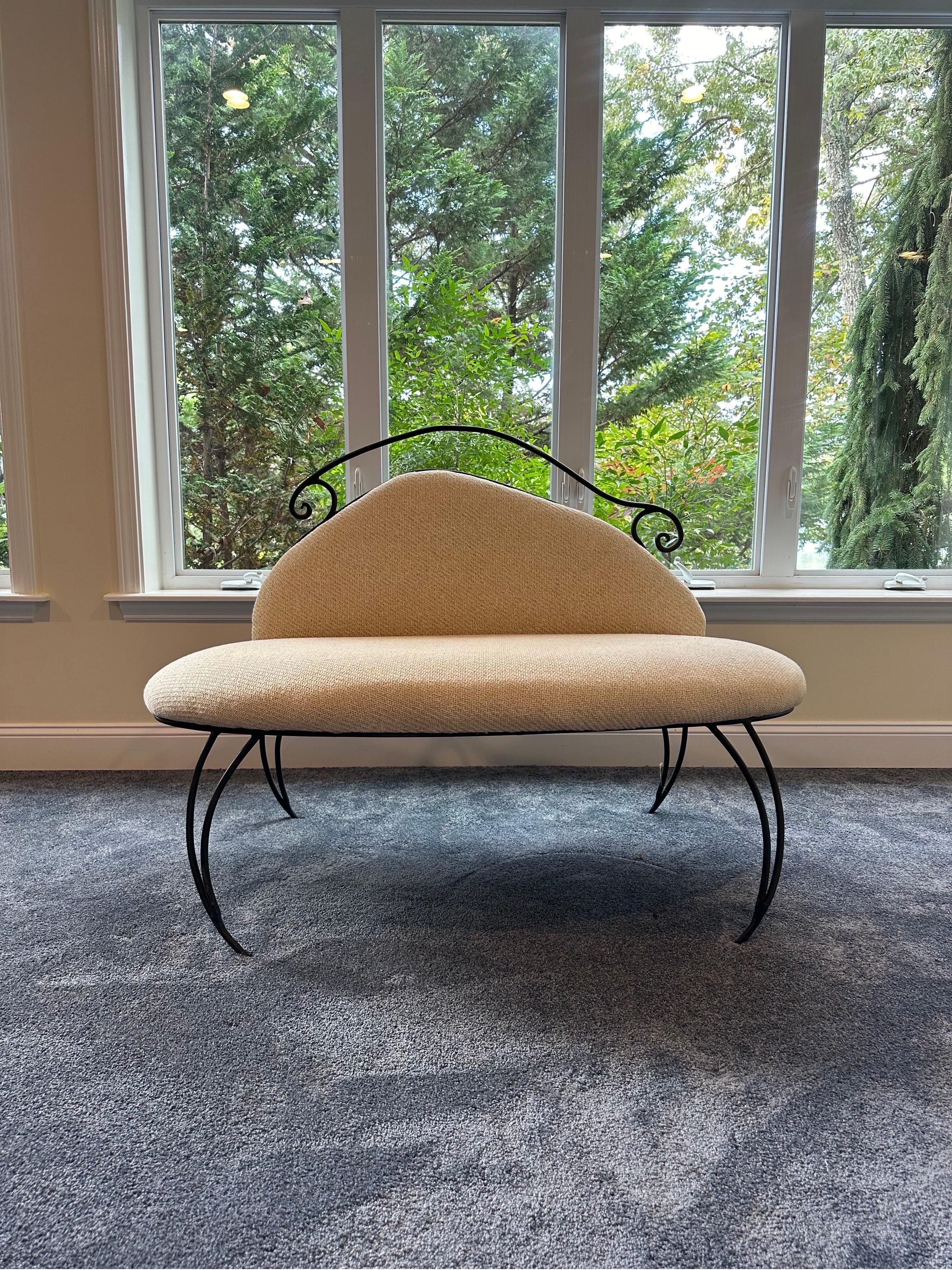 20ième siècle Banc artisanal en fer forgé Vintage Studio Made en vente