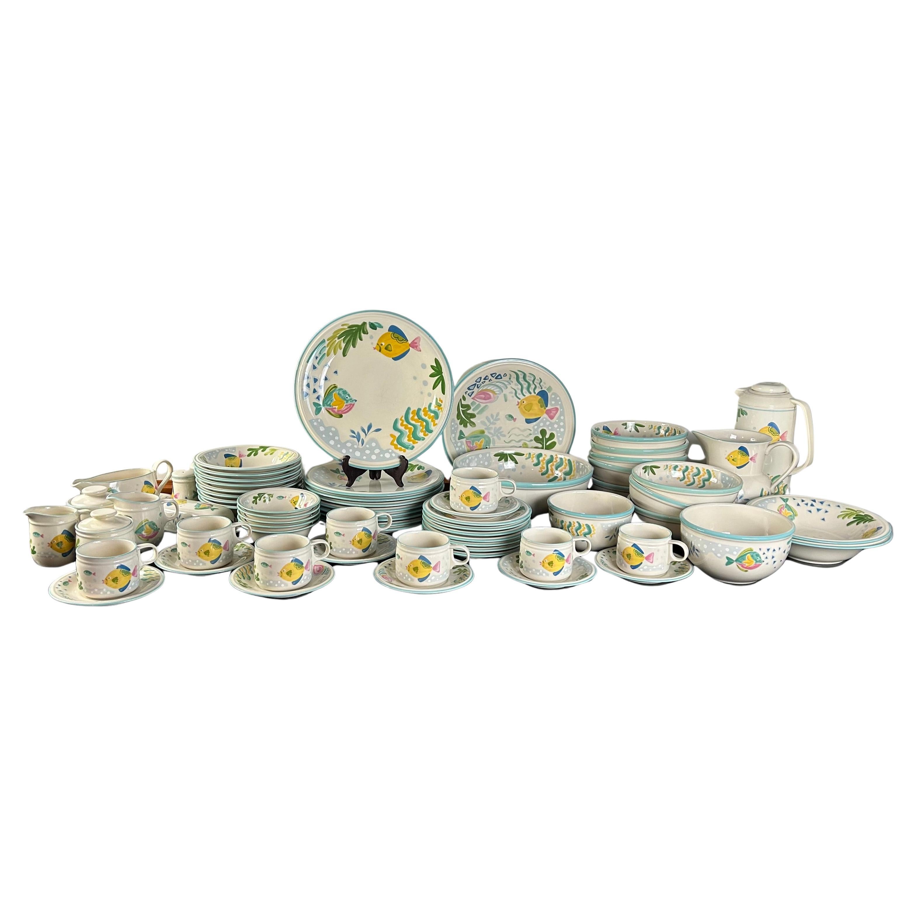 Vintage Studio Nova Barrier Reef Hand Painted Dinner Serveware 68 Pieces