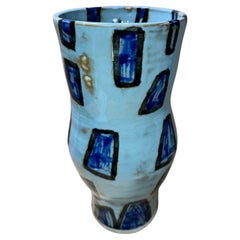 Blaue Vintage Studio Pottery-Vase