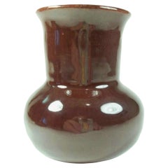 Vaso a bocciolo Studio Pottery d'epoca - Smalto color sangue di bue - Firmato - Metà del XX secolo