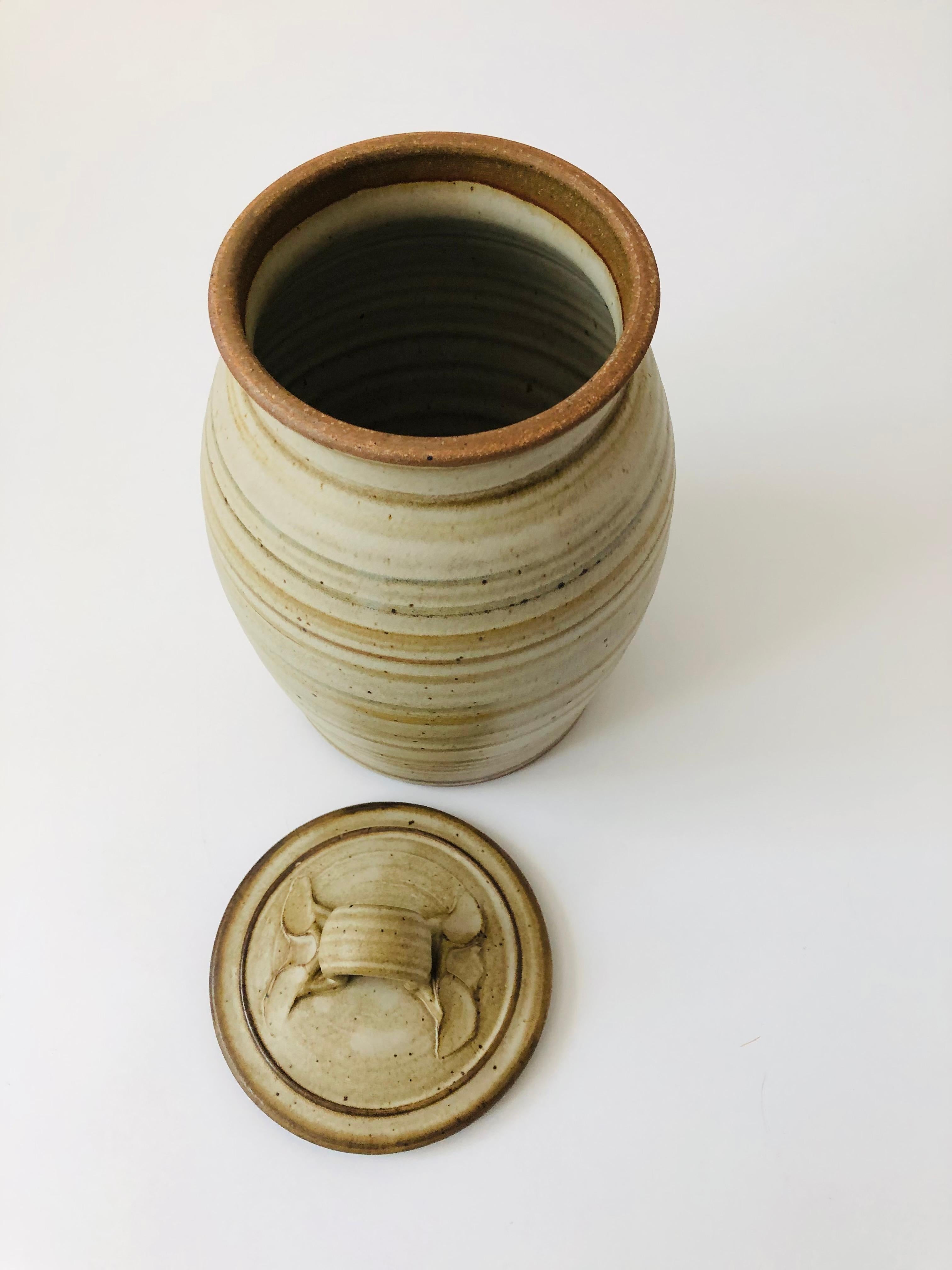 North American Vintage Studio Pottery Canister by Tim Wedel