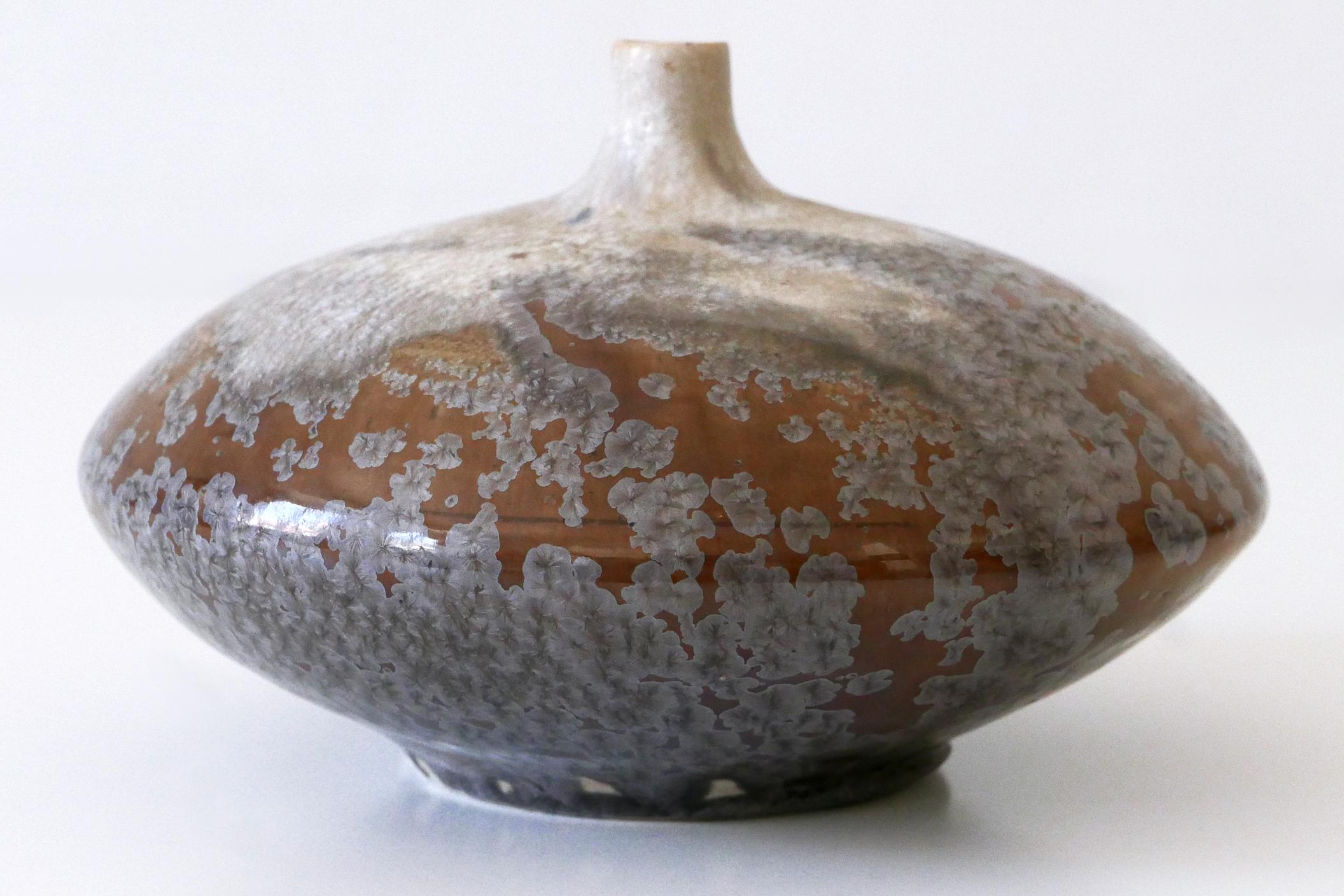 Glazed Vintage Studio Pottery Ceramic Vase No 05 by Ilse Ludwig-Korbel Germany 1980s For Sale