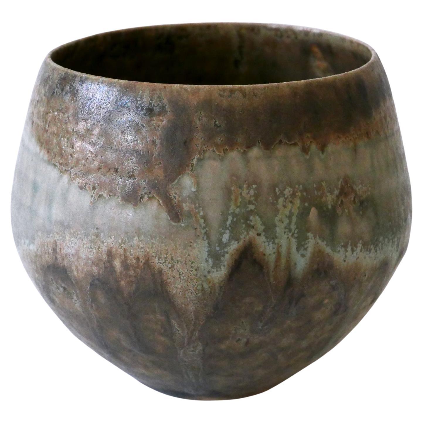 Vaso vintage in ceramica Studio Pottery No 06 di Ilse Ludwig-Korbel Germania anni '80