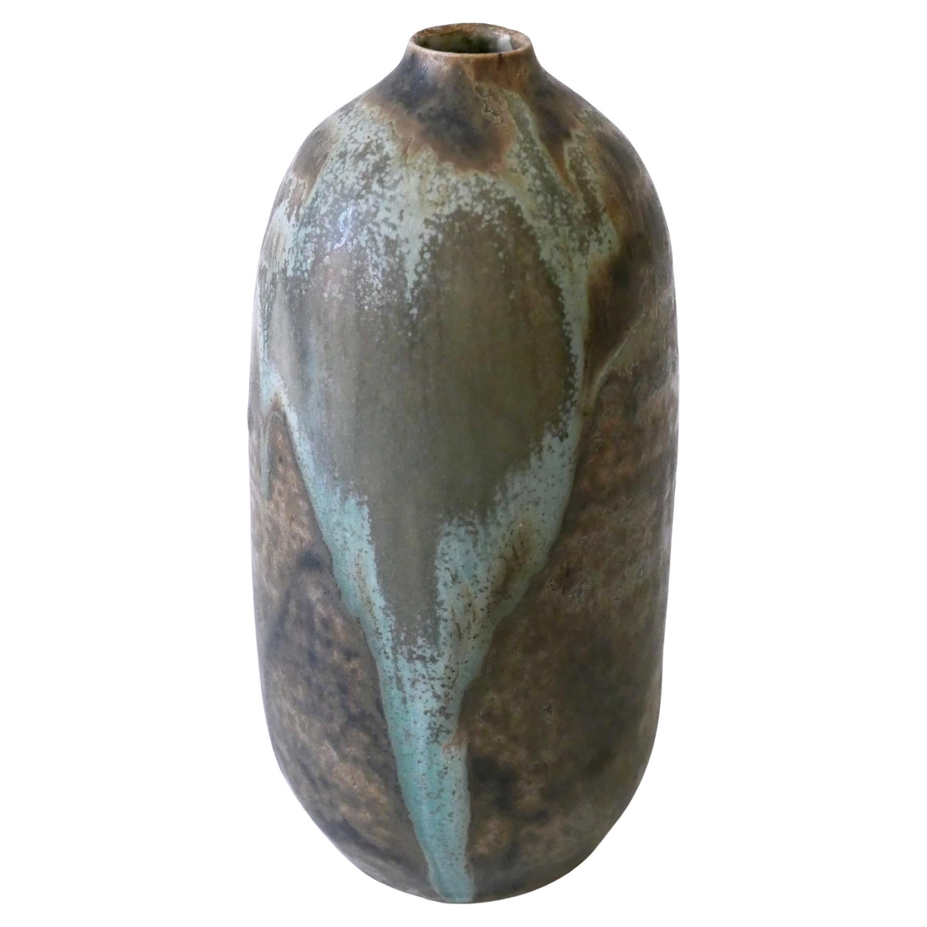 Vaso vintage in ceramica Studio Pottery No 08 di Ilse Ludwig-Korbel Germania anni '80