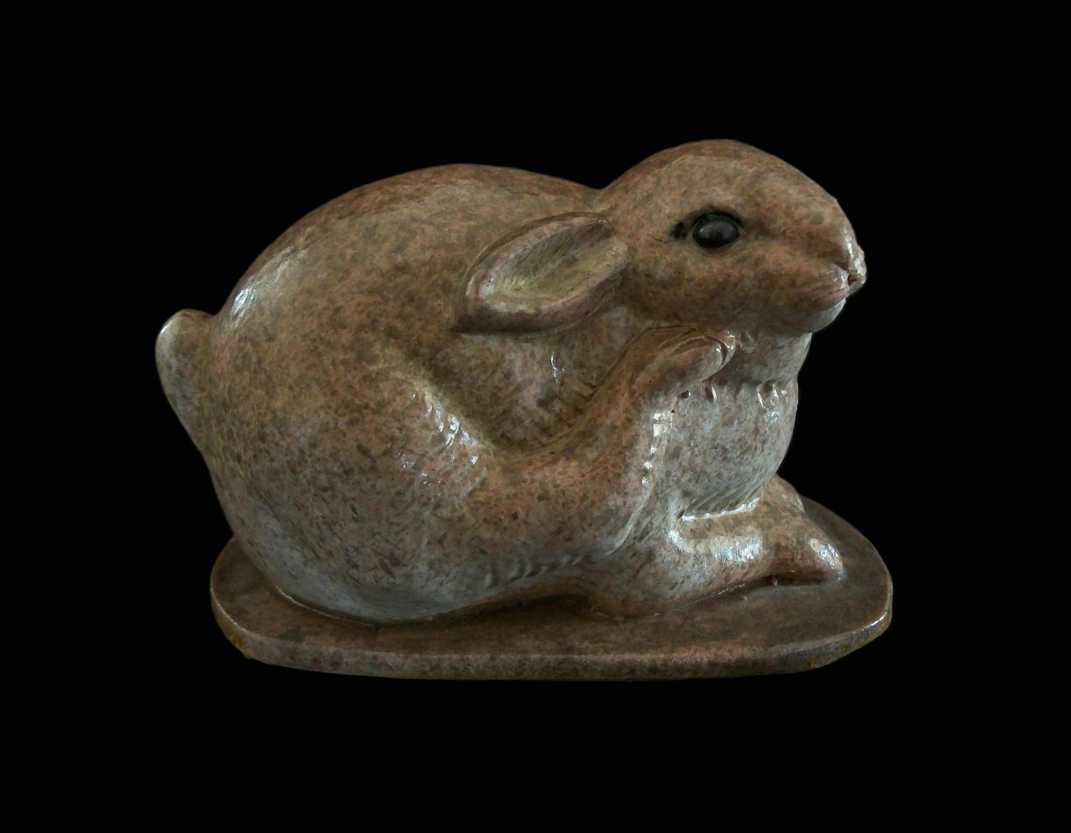 Canadian JARKO ZAVI - Studio Pottery Cottontail Rabbit Figure - Canada - Circa 1976 For Sale