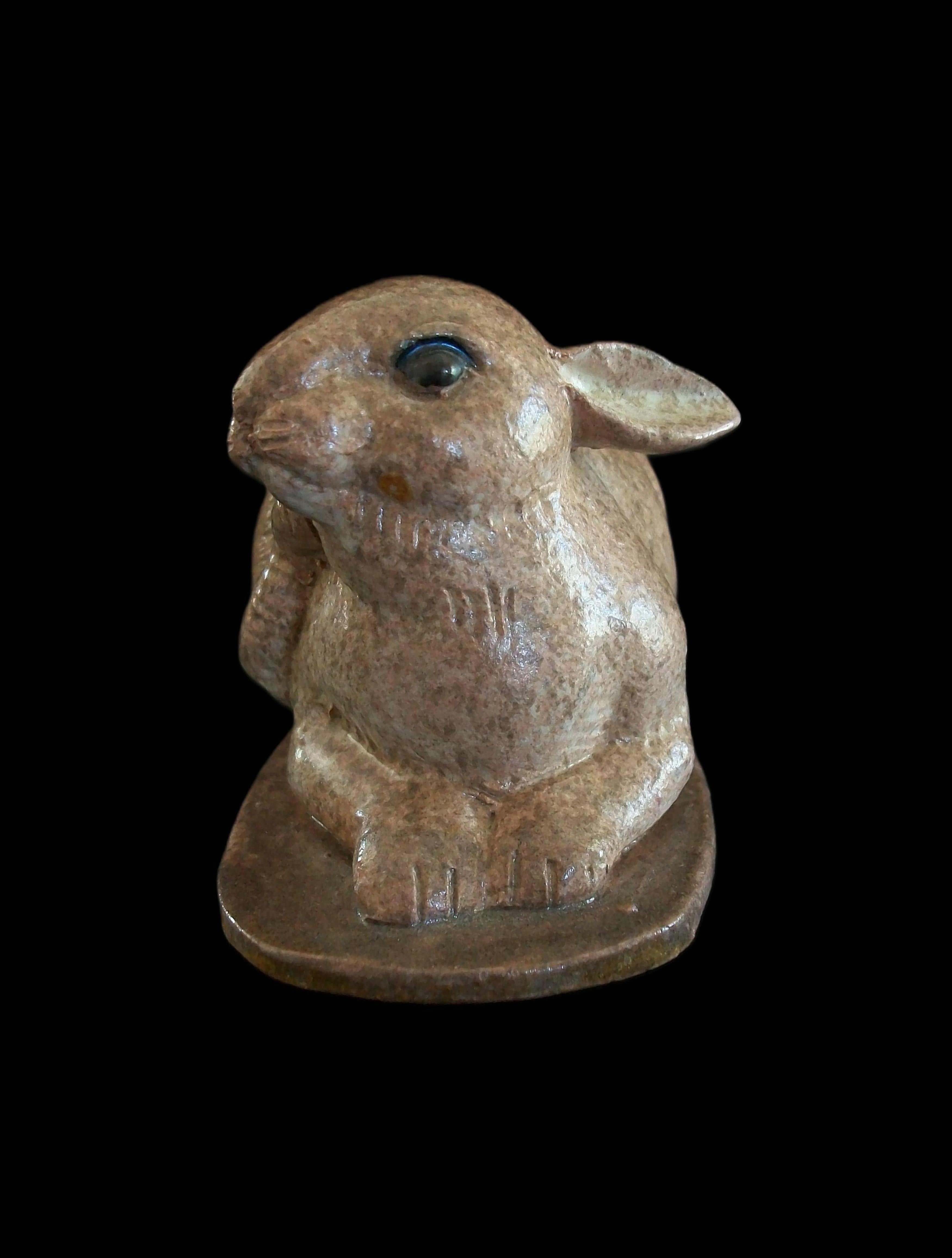 20th Century JARKO ZAVI - Studio Pottery Cottontail Rabbit Figure - Canada - Circa 1976 For Sale