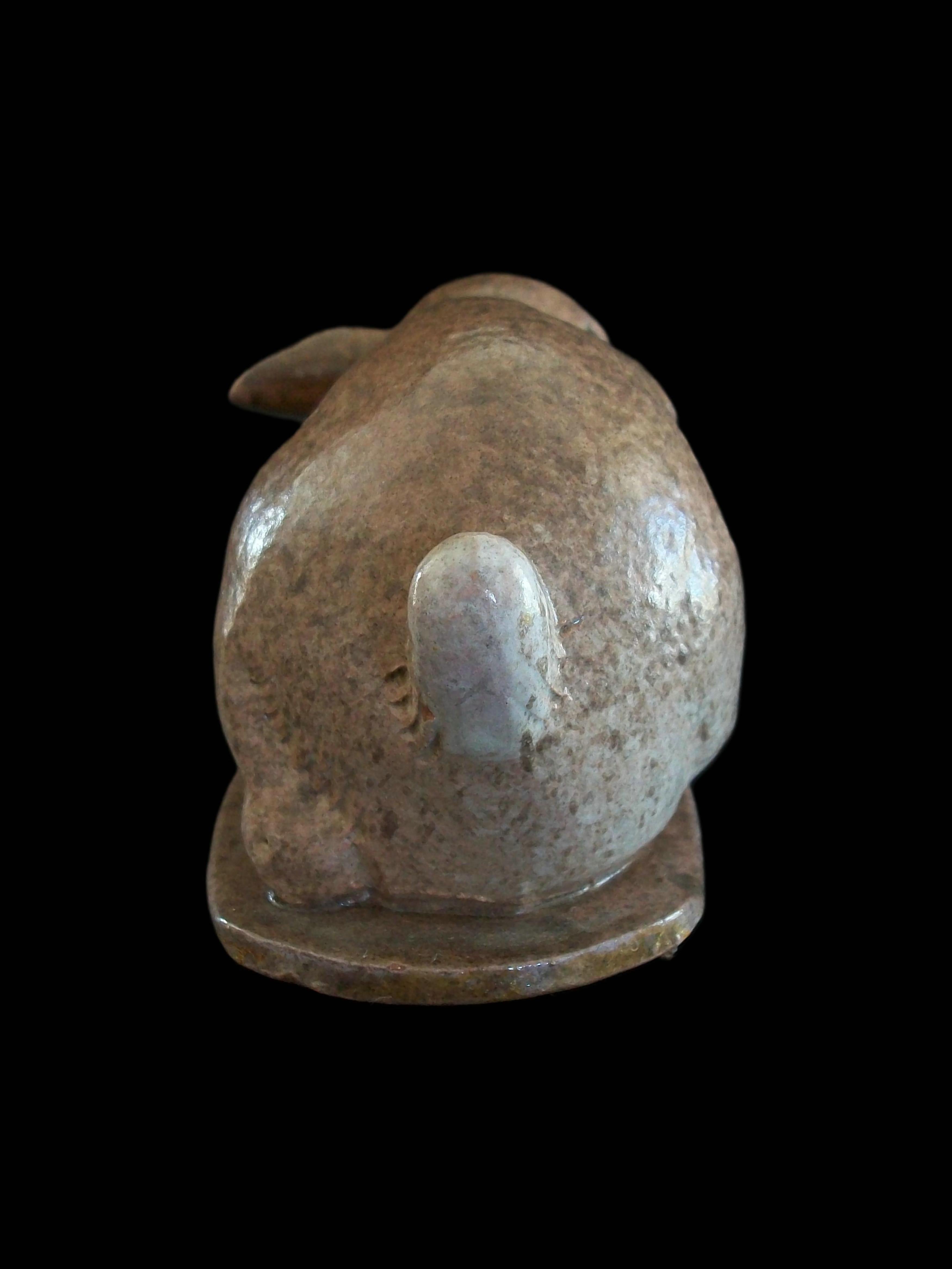 Ceramic JARKO ZAVI - Studio Pottery Cottontail Rabbit Figure - Canada - Circa 1976 For Sale