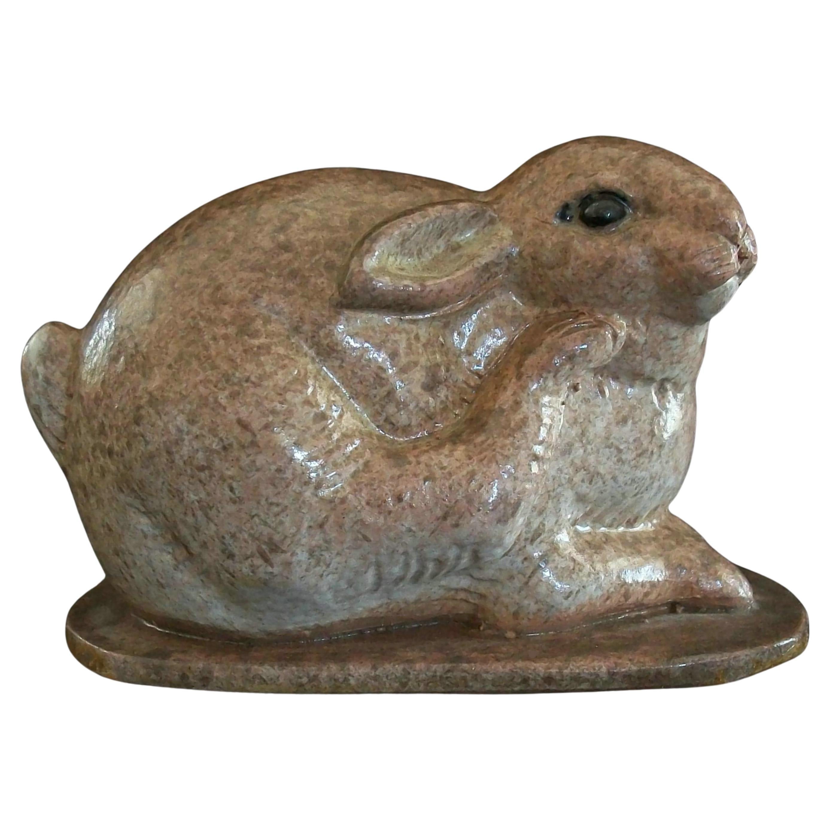 Vintage Studio Pottery Cottontail Rabbit Figure - Signé - Canada - Circa 1976