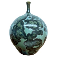Vintage Studio Pottery Crystalline Glaze Weed Pot Ceramic Vase