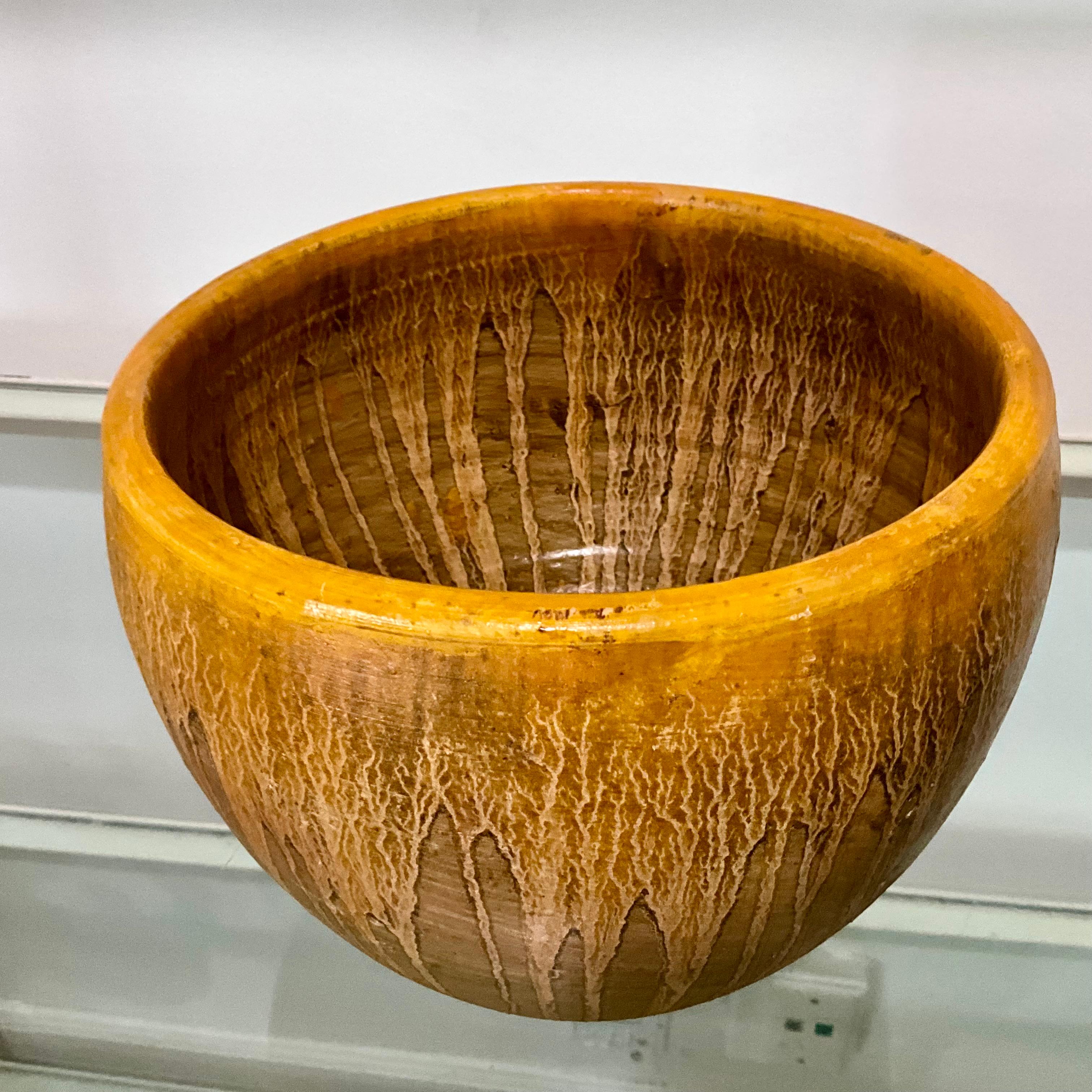 Vintage Studio Pottery Drip-Glaze Bowl, 9” High by 7” Diameter For Sale 1