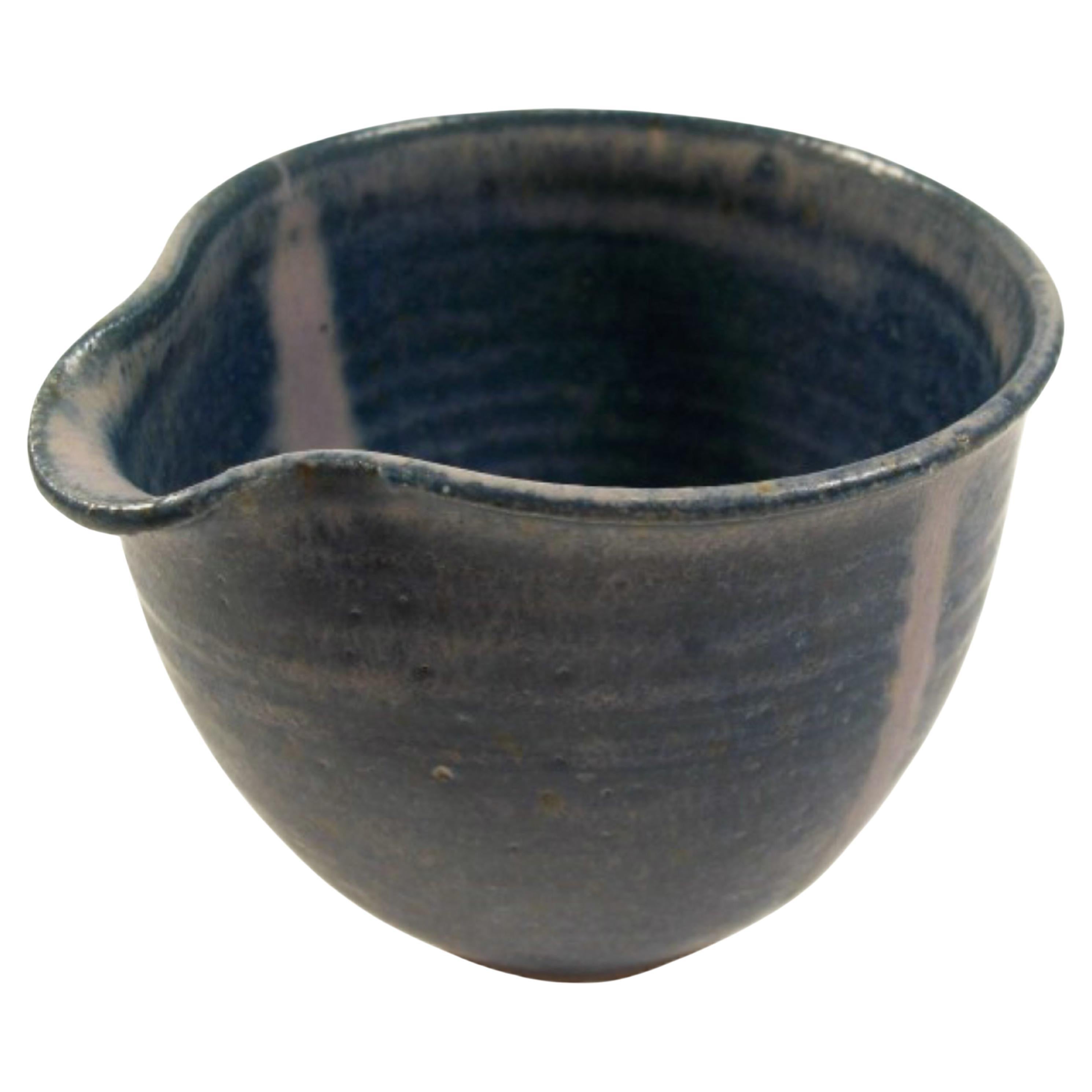 Vintage Studio Pottery Glazed Stoneware Creamer - Signed - Late 20th Century For Sale