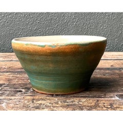 Vintage Studio Pottery Green Bowl