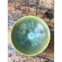 Vintage Studio Pottery Green Bowl