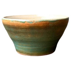 Vintage Studio Pottery Green Bowl
