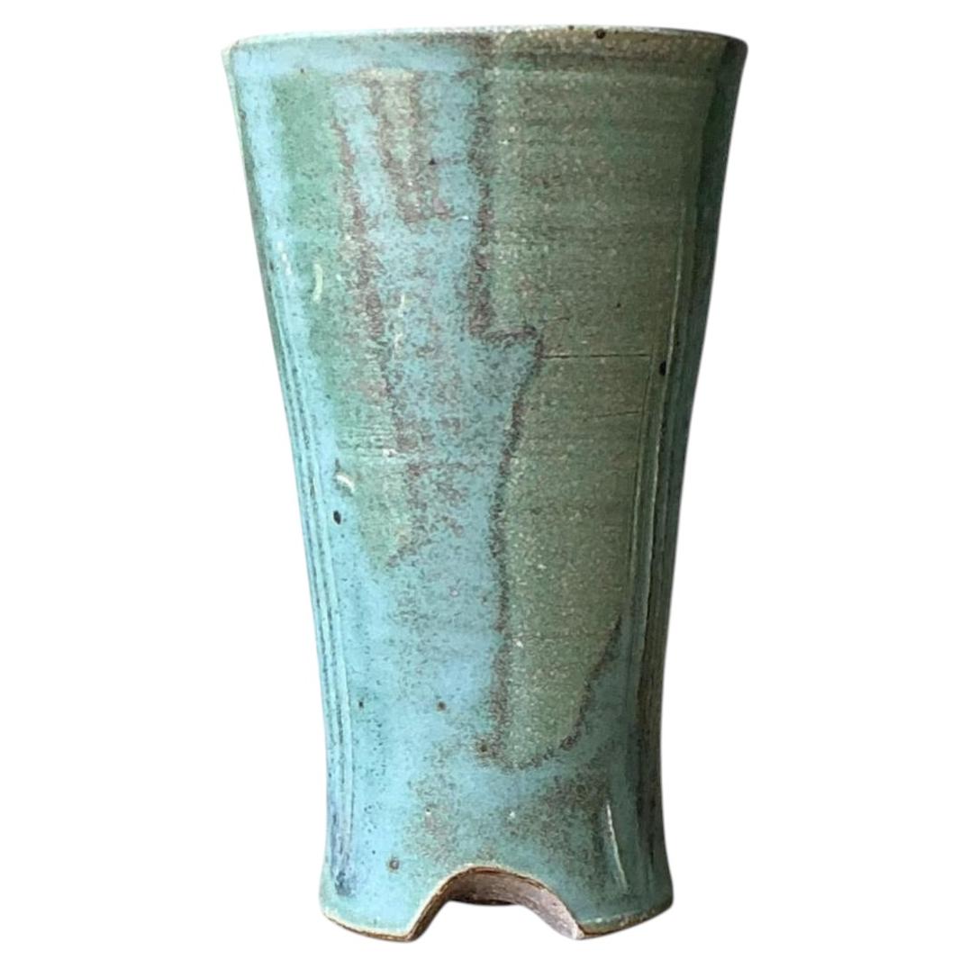 Vintage Studio Pottery Green Vase