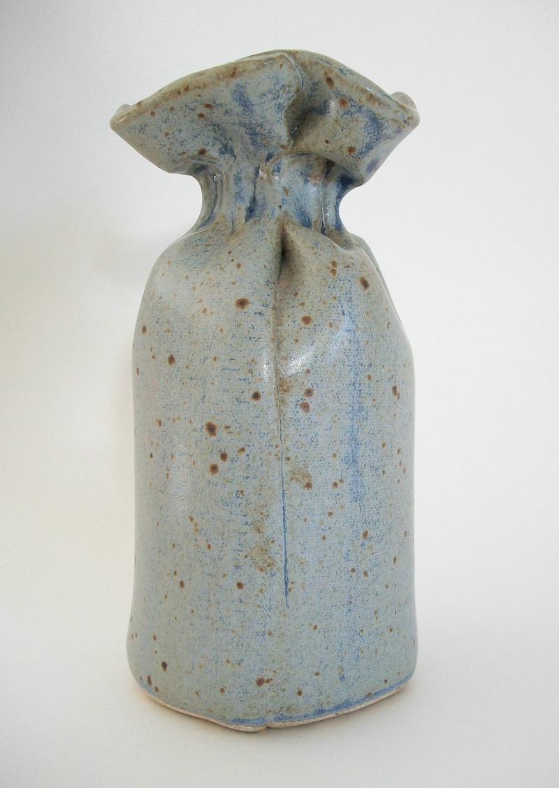 Canadian Vintage Studio Pottery 'Gunny Sack' Vase - Unsigned - Canada - Mid 20th Century For Sale