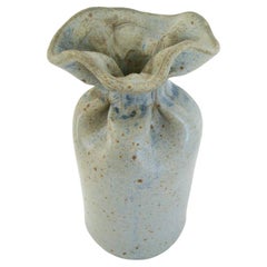Vintage Studio Pottery 'Gunny Sack' Vase - Unsigned - Canada - Mid 20th Century