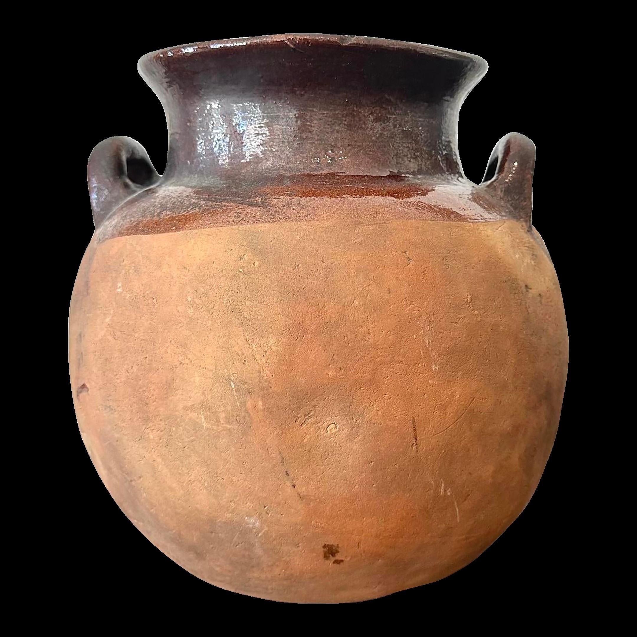 Bohémien Studio Pottery d'epoca mezzo vaso smaltato con maniglie in vendita