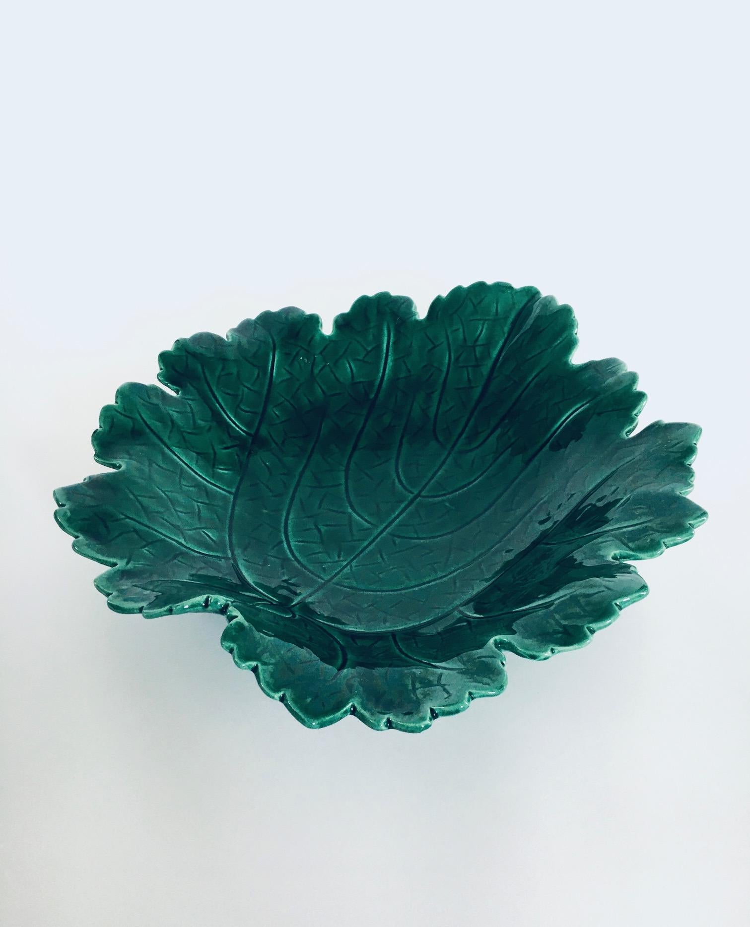 Mid-Century Modern Vintage Studio Pottery Leaf Bowl by Albert Ferlay, Vallauris France 1960's For Sale