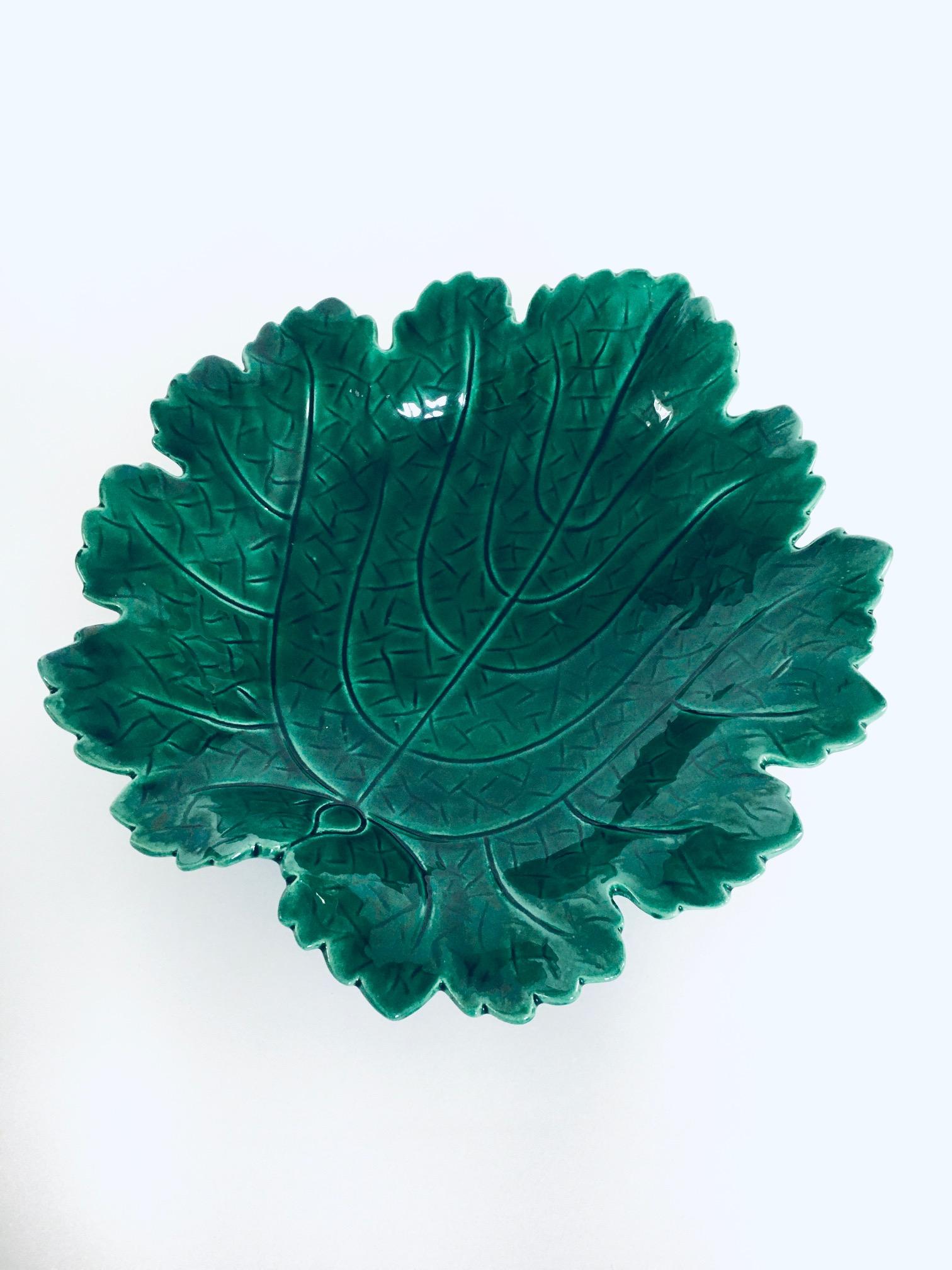 French Vintage Studio Pottery Leaf Bowl by Albert Ferlay, Vallauris France 1960's For Sale