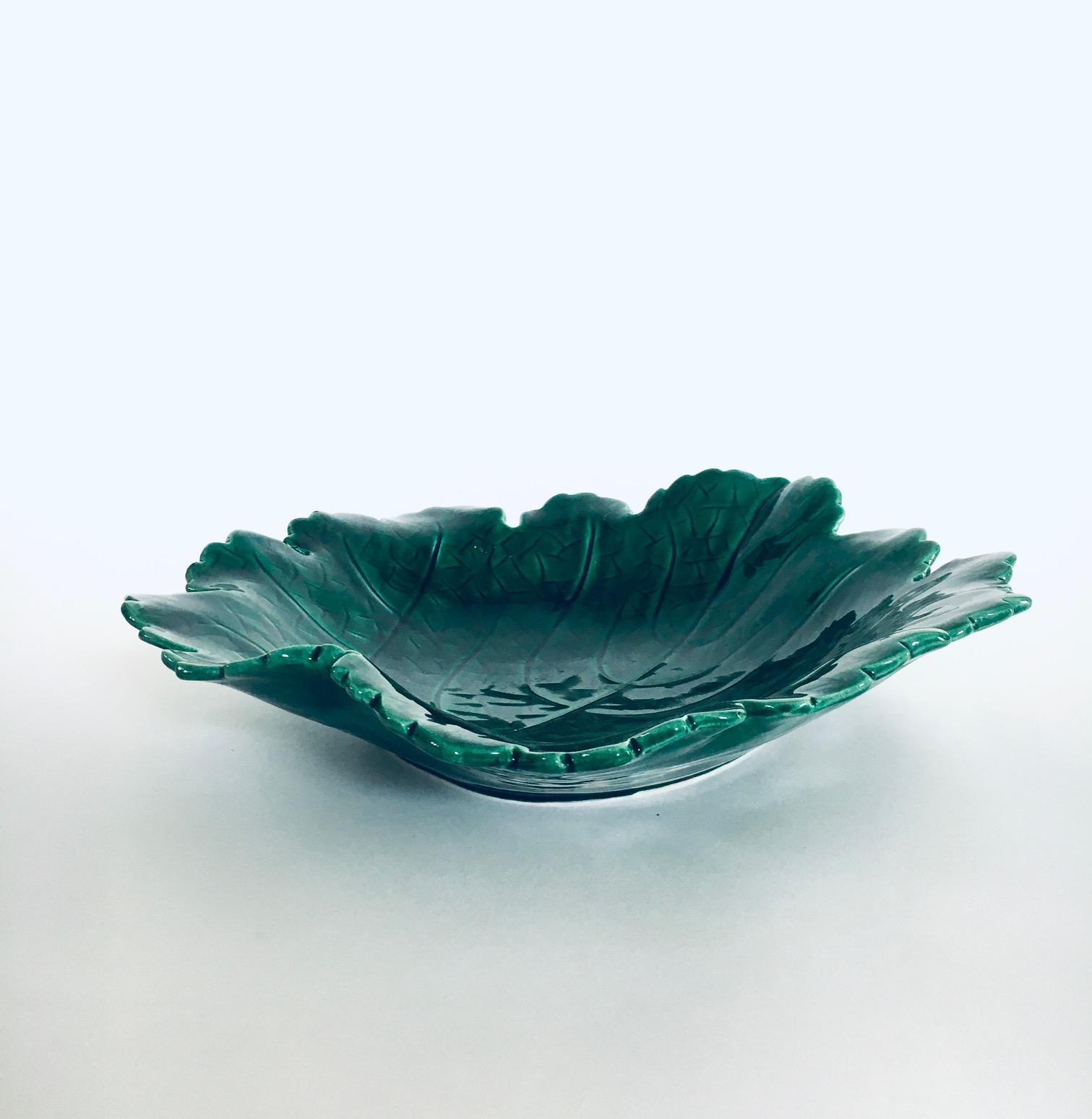 Mid-20th Century Vintage Studio Pottery Leaf Bowl by Albert Ferlay, Vallauris France 1960's For Sale