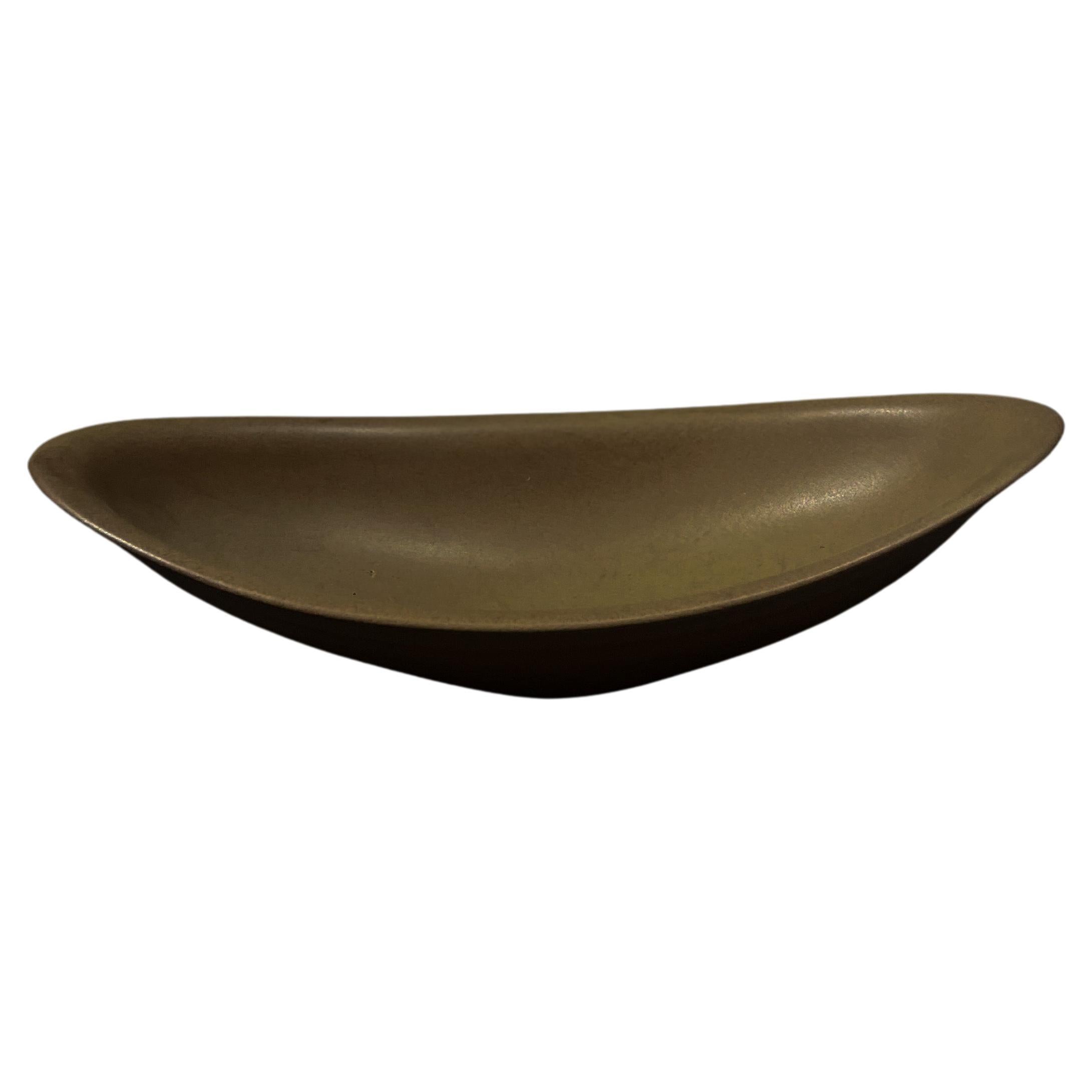 Cuenco oblongo Vintage Studio Pottery - Amarillo