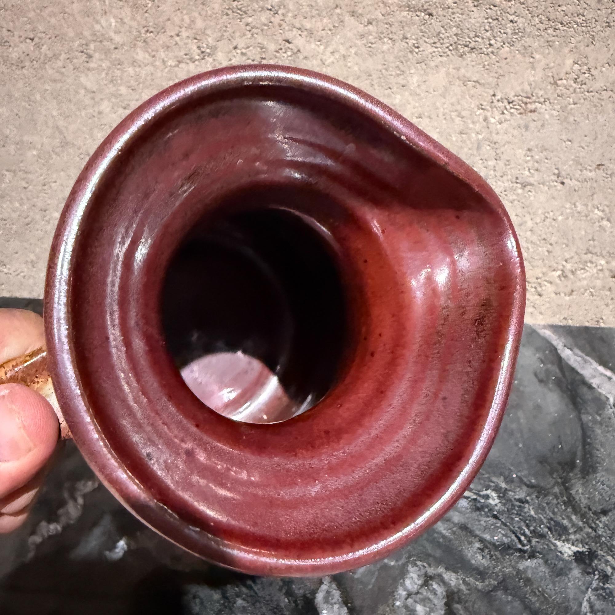 Vintage Studio Pottery Pitcher Earthenware Rustic Farmhouse For Sale 6