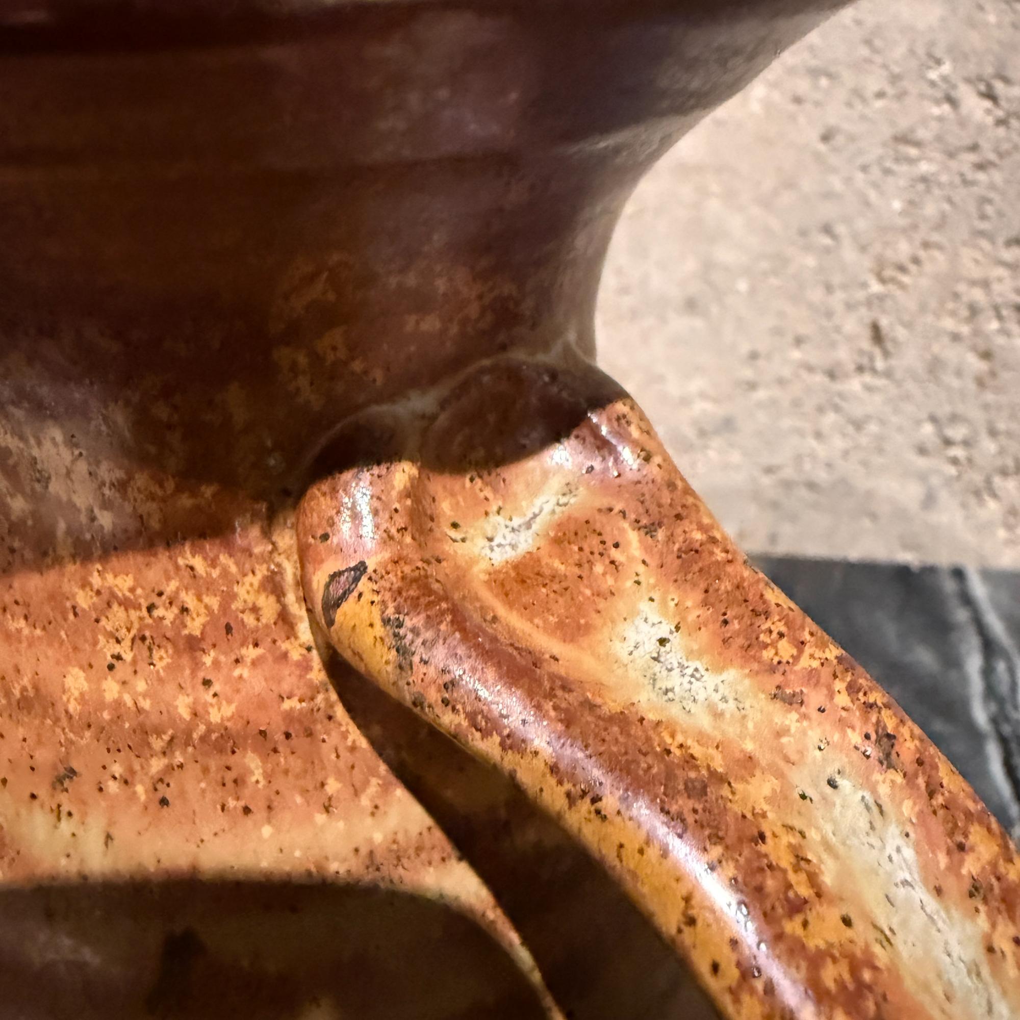 Vintage Studio Pottery Pitcher Earthenware Rustic Farmhouse For Sale 2