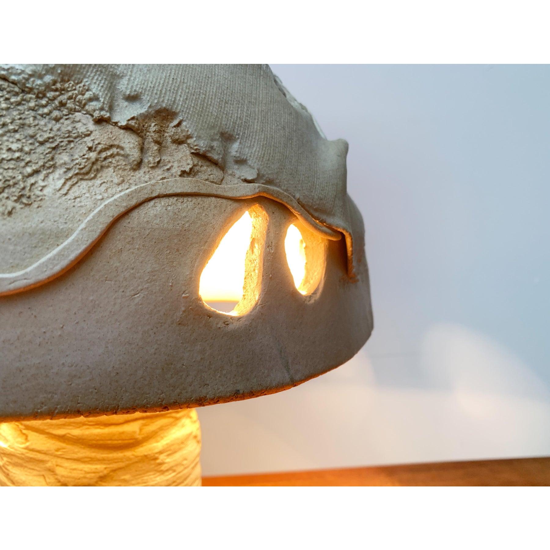 Lampe de table champignon sculpturale vintage Studio Pottery, 1970 Excellent état - En vente à Hamburg, DE