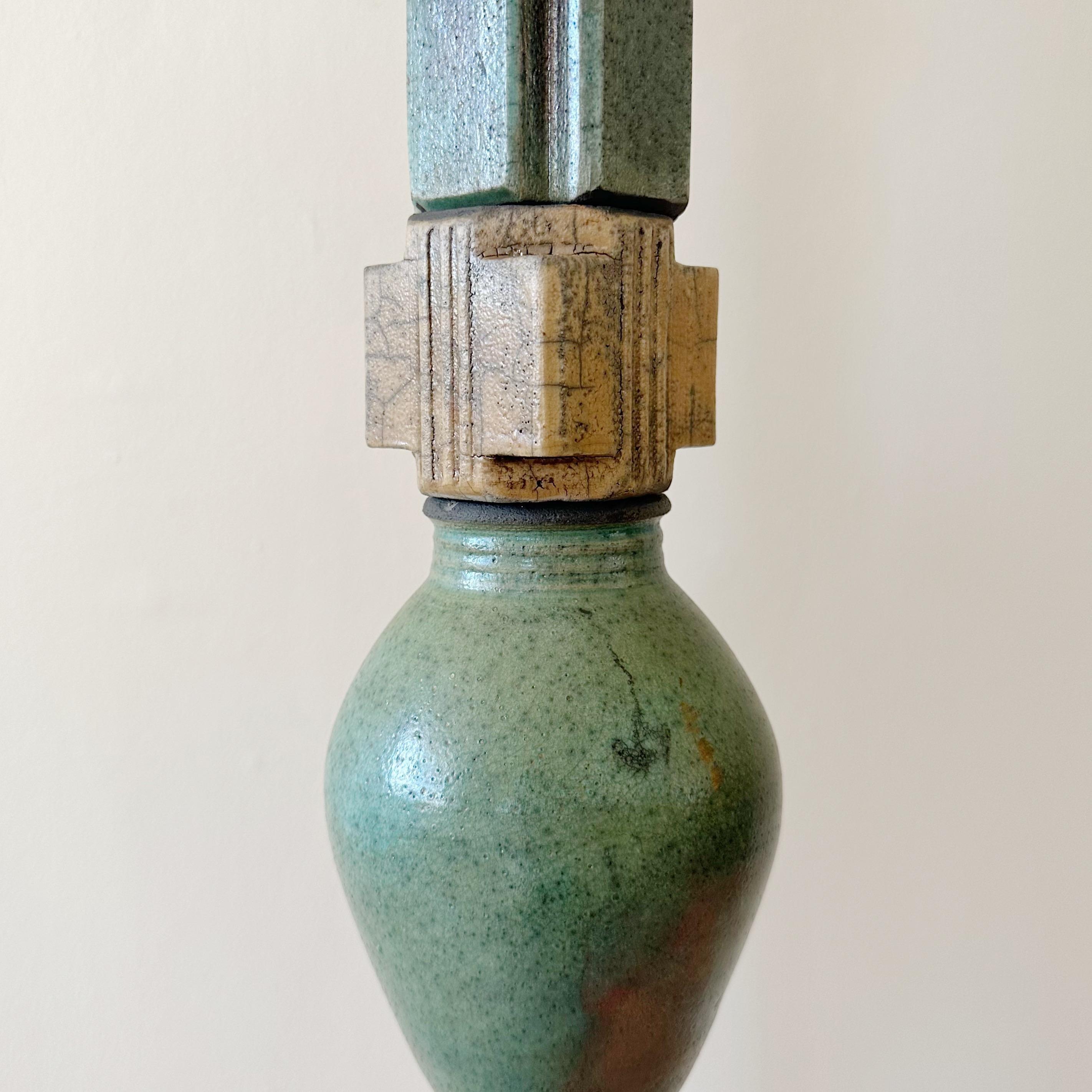 Mid-Century Modern Vintage Studio Pottery Sculptural Floor Lamp For Sale
