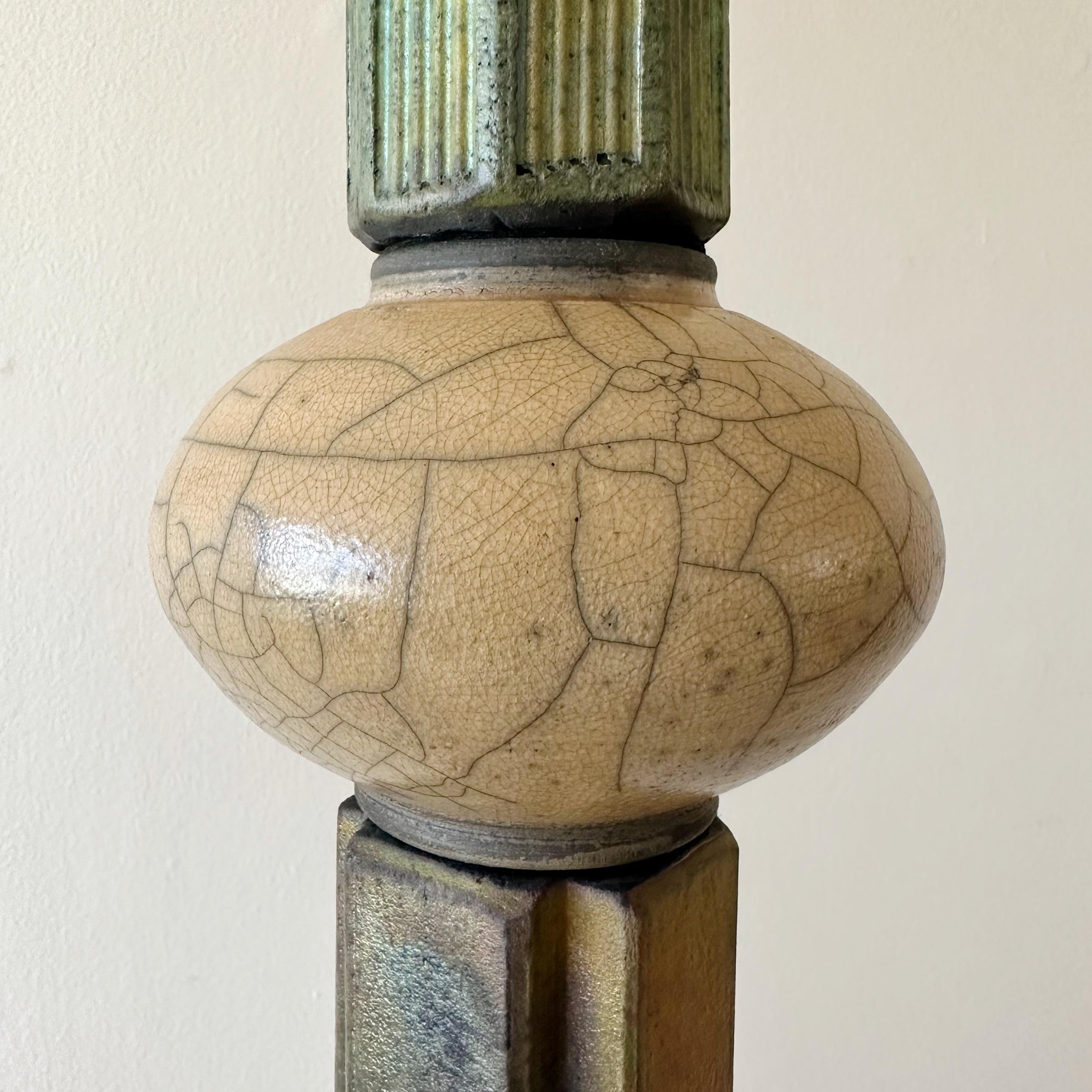 Hand-Crafted Vintage Studio Pottery Sculptural Floor Lamp For Sale