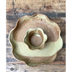 Vintage Studio Pottery Speckled Ceramic Appetizer Bowl
