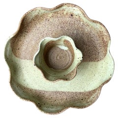 Vintage Studio Pottery Speckled Ceramic Appetizer Bowl