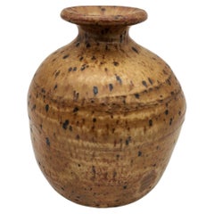 Vintage Studio Pottery Speckled Glaze Bud Vase