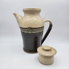 Vintage Studio Pottery Tall Pitcher with Lid