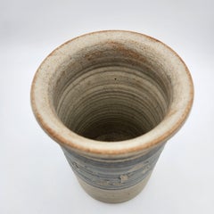 Vintage Studio Pottery Tall Vase with Scraffito