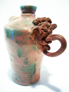 Vintage Studio Pottery Teapot with Gargoyle Handle - Signed - Mid 20th Century