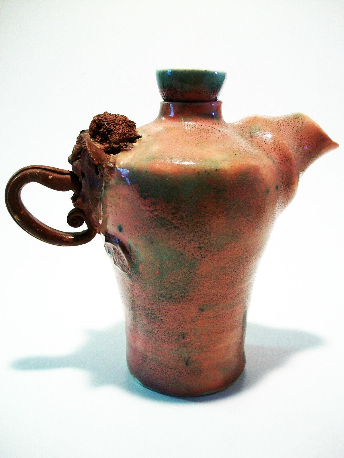 Canadian Vintage Studio Pottery Teapot with Gargoyle Handle - Signed - Mid 20th Century For Sale