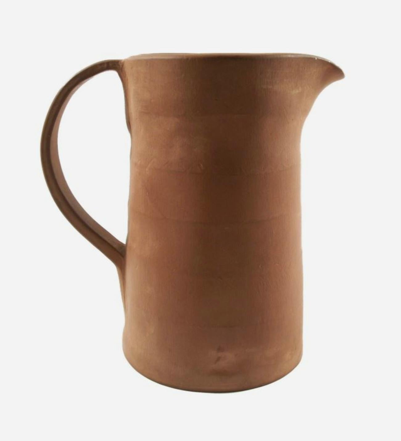 Jarra de terracota vintage Studio Pottery - Firmada - Canadá - Mediados del siglo XX Hecho a mano en venta