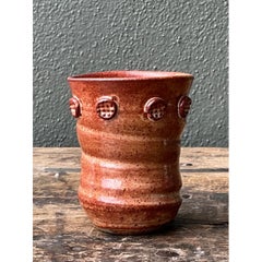 Vintage Studio Pottery Textured Ceramic Vase