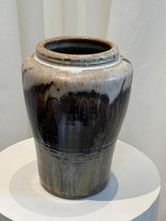 Vintage Studio Pottery Vase by M. Lasselle, 1979 – Drip Glaze Ceramic Art