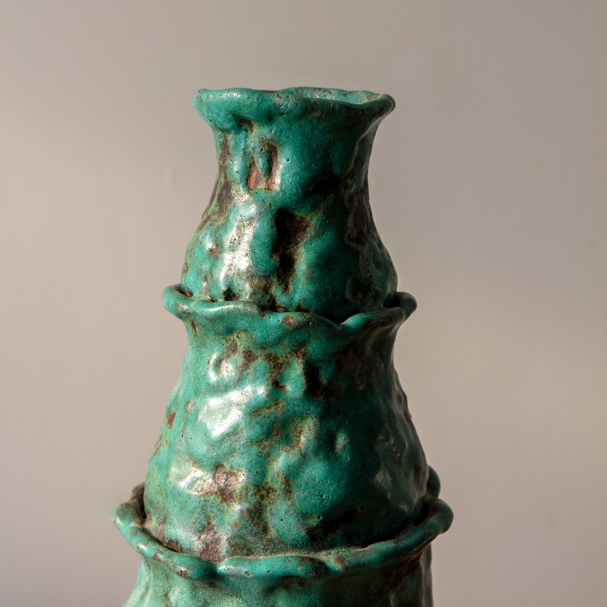 Ceramic Vintage Studio Pottery Vase, Large For Sale