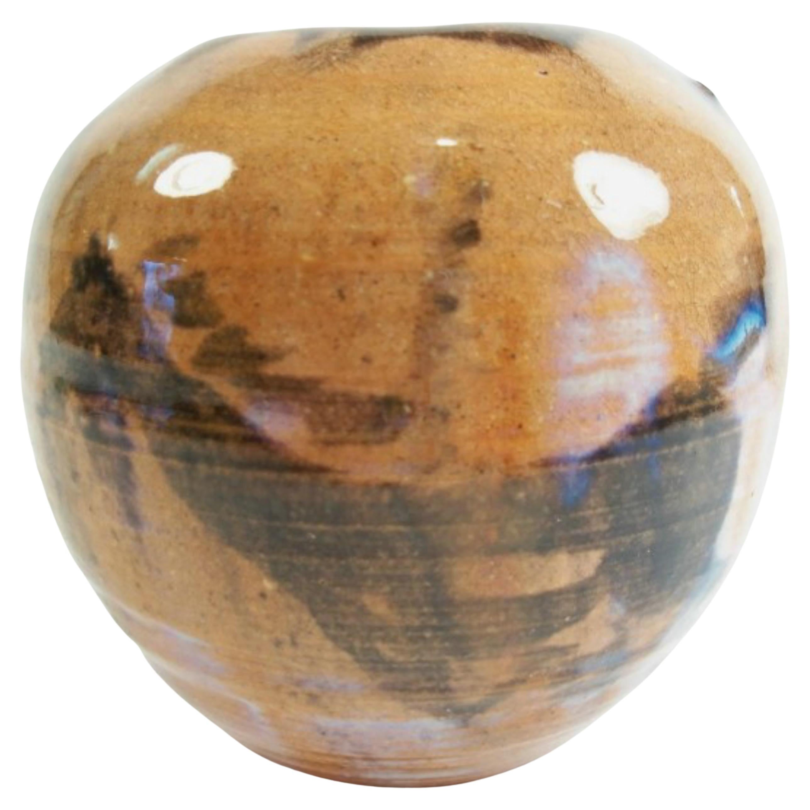 Vintage Studio Pottery Vase - Wheel Thrown
Slip Decorated - Signed - C. 1975