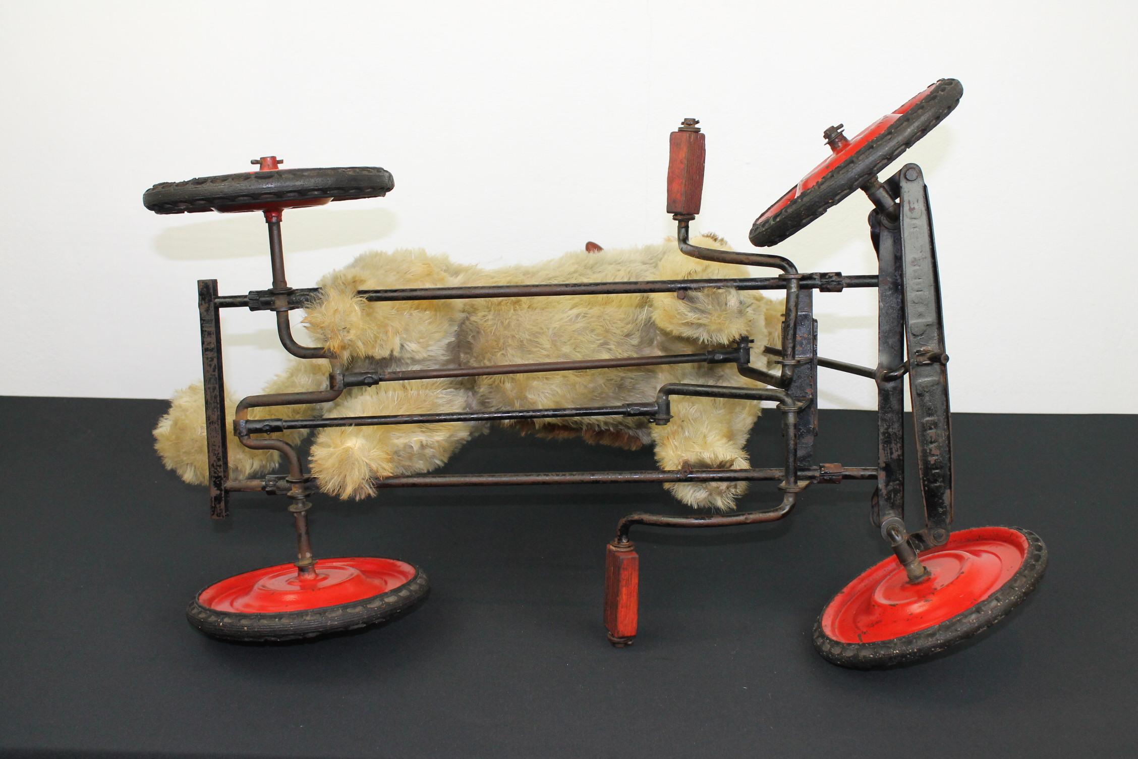 Vintage Stuffed Pedal Toy Dog , France 5